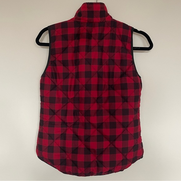 Buffalo Plaid Winter Vest - Quilted Puffer by Vestique - Size Small - Red, Black - Picture 2 of 4